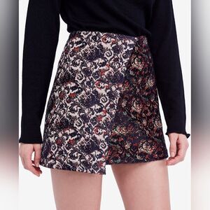 Free People Mixed Knit Jacquard Mini Skirt Multicolor Size XS
